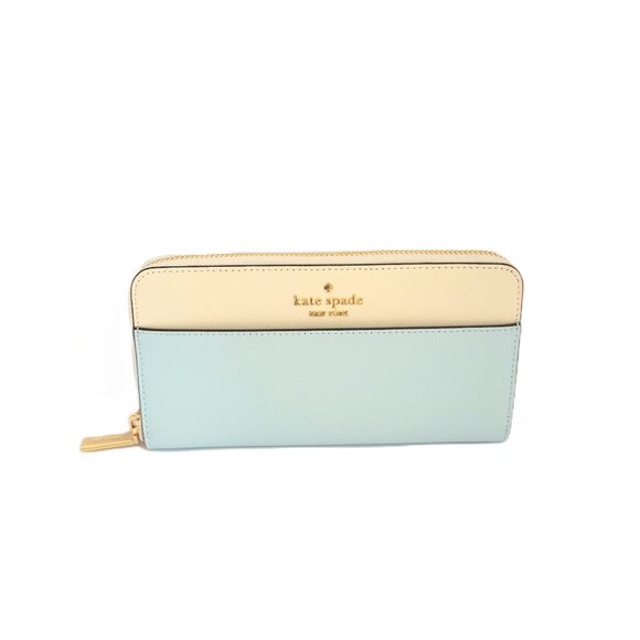 Kate Spade KI365 Madison Large Continental Wallet Colorblock Crisp Sky Clutch - Picture 1 of 5